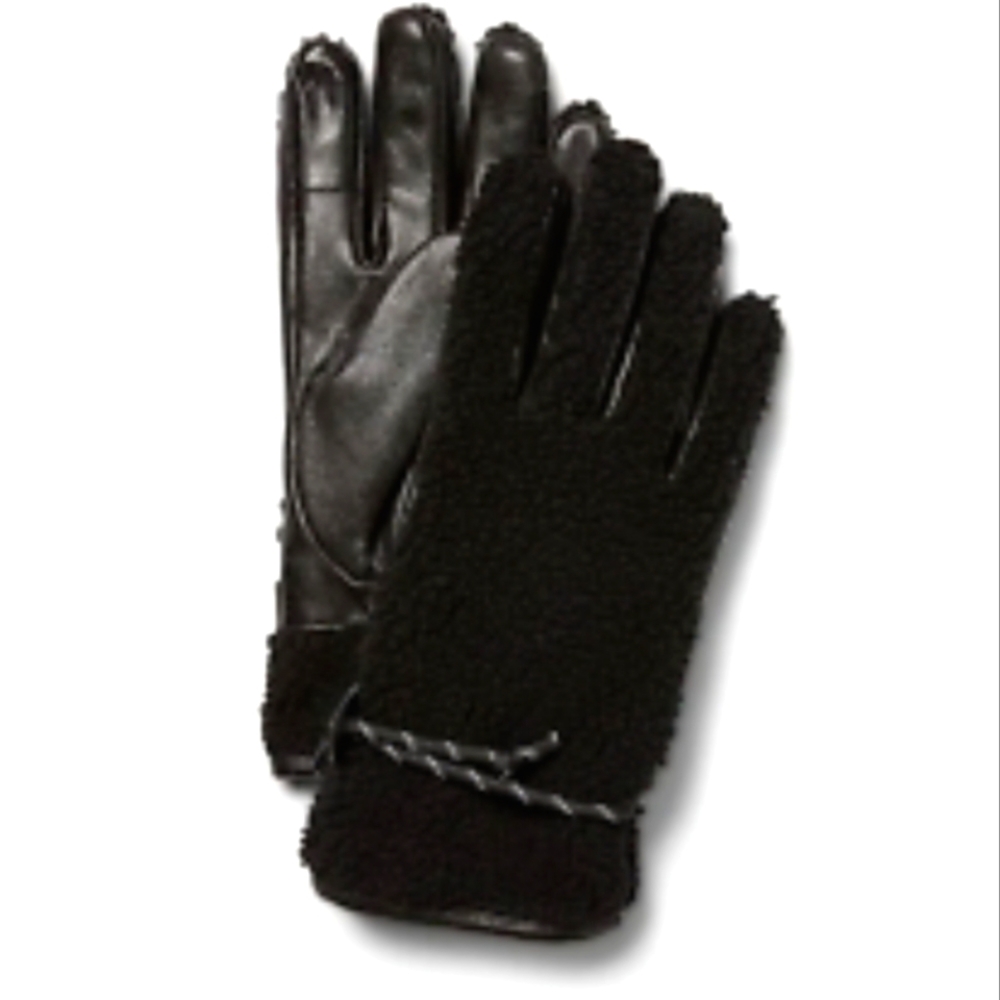 Express New Leather Sherpa Gloves
